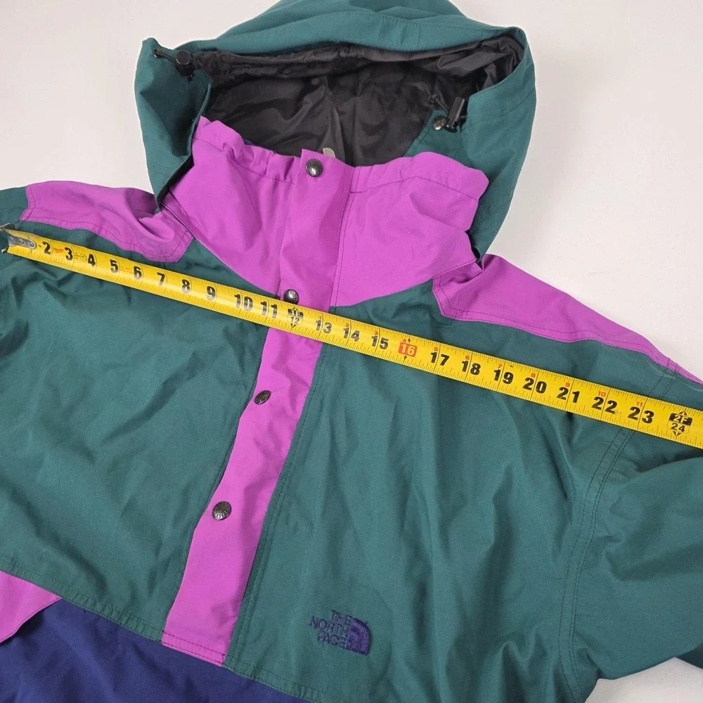 Vintage The North Face Jacket Mens Medium Purple Colorblock Hooded Anorak Ski